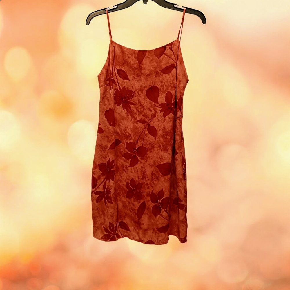 RARE Vintage Sportsgirl Floral Red Slip Dress Fully Lined Late 90s Y2K NWOT